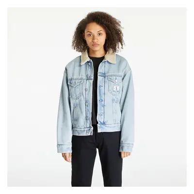 Kabát Calvin Klein Jeans Sherpa Denim Jacket Blue