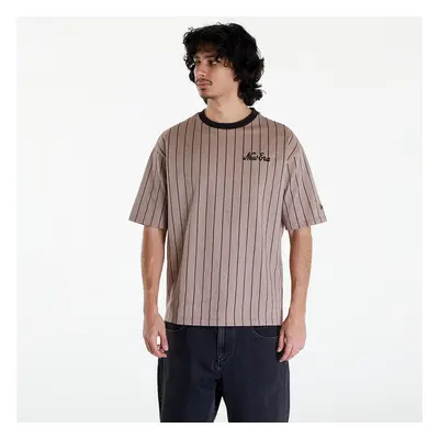 Póló New Era Pinstripe Oversized T-Shirt UNISEX Ash Brown/ Black