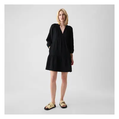 Ruha GAP Longsleeve Gauze Mini Dress Black