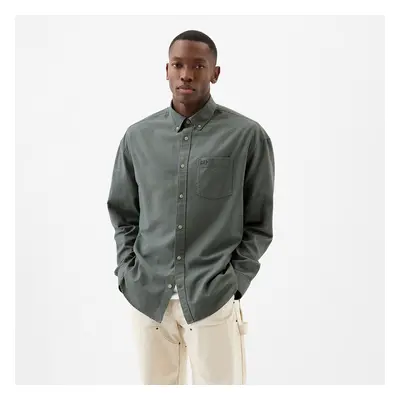 Ing GAP Longsleeve Standard-Fit Oxford Logo Shirt Laurel Wreath Green 17-6