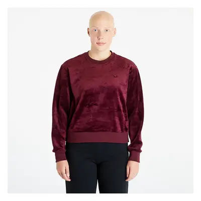 Pulóver adidas Premium Essentials Velour Sweatshirt Maroon