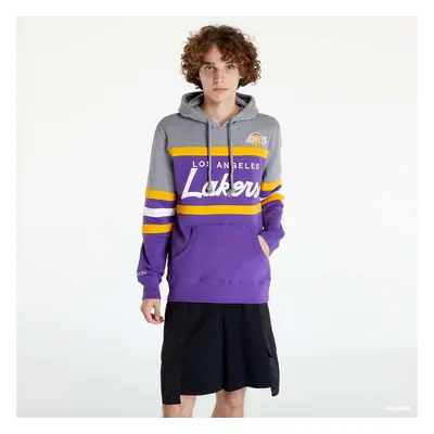 Pulóver Mitchell & Ness Head Coach Hoodie Los Angeles Lakers Purple/ Grey