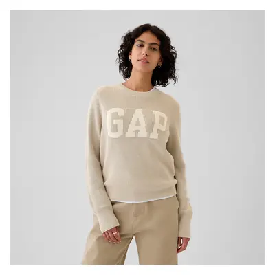 Pulóver GAP Logo Sweater Cobblestone