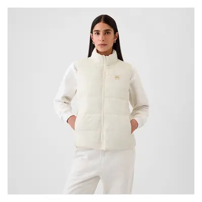 GAP Logo Puffer Vest Ivory Frost