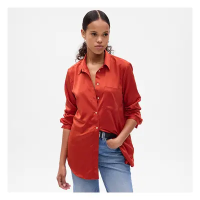 Ing GAP Satin Boyfriend Shirt Cornucopia