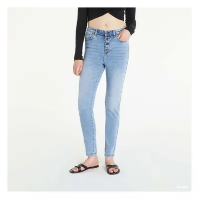 Nadrágok Noisy May Agnes HW Ankle Button Skinny Jeans Blue