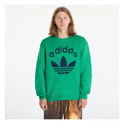 Pulóver adidas Knit Crewneck Green/ Night Indigo