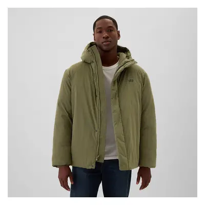 Kabát GAP Hooded Logo Parka Olive Night