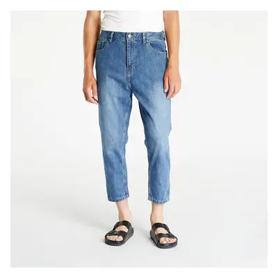 Nadrágok Urban Classics Cropped Tapered Jeans Middeepblue