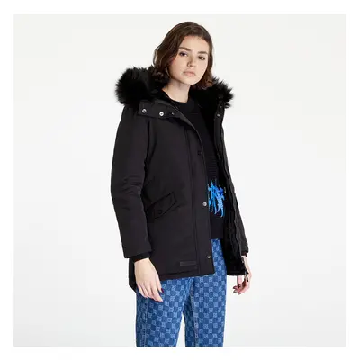 Kabát Sixth June Mid Length Parka W/ Fur Black