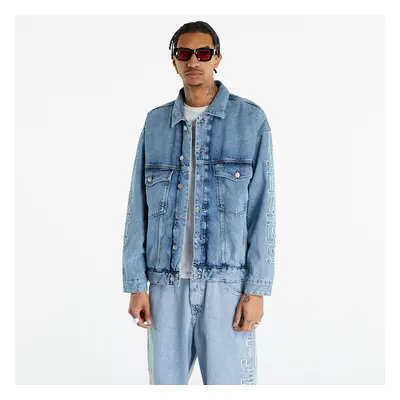 Kabát TOMMY JEANS Oversized Logo Sleeve Denim Jacket Denim Light