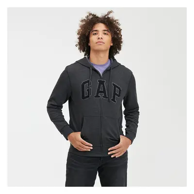 Pulóver GAP Logo Fullzip Hoodie New Charcoal Grey