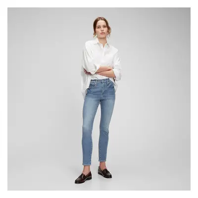 Nadrágok GAP Denim Pants Skinny - High Rise Light Indigo 6