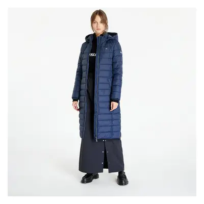 Kabát Tommy Jeans Tjw Basic Hooded Coat Blue