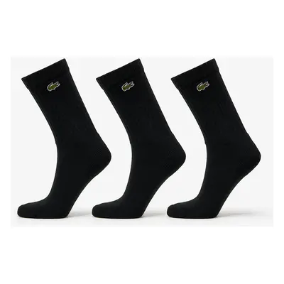 LACOSTE 3Pack Crew Cut Socks černé