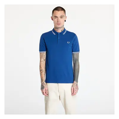 Póló FRED PERRY The Twin Tipped Polo Shirt Shaded Cobalt / Snow White / Light Smoke