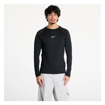 Póló Nike Pro Warm Men's Long-Sleeve Top Black/ White