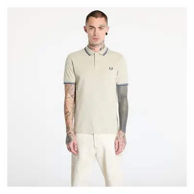 Póló FRED PERRY The Twin Tipped Polo Shirt Light Oyster/ Mid Blue/ French Navy