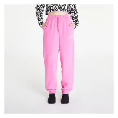 Nadrágok Tommy Jeans Signature Fleece Sweatpants Pink