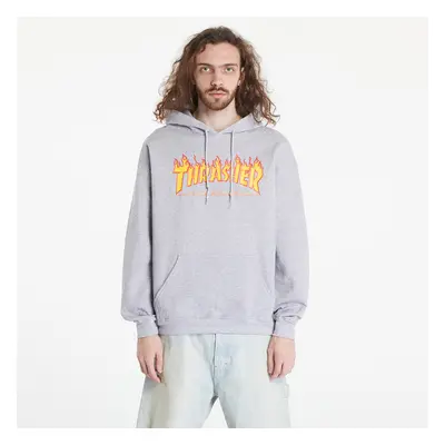 Pulóver Thrasher Flame Logo Hoody Melange Grey