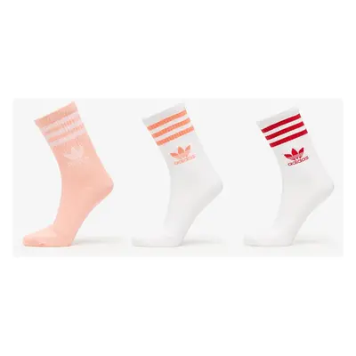 adidas 3 Stripes Crew Sock 3-Pack White/ Glow Pink/ White