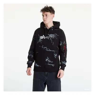 Pulóver Alpha Industries Lightning AOP Hoody Black