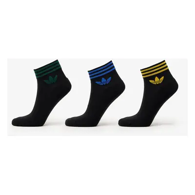 adidas Trefoil Ankle Half-Cushioned Socks 3-Pack Black/ Collegiate Green/ Blue/ Crew Yellow