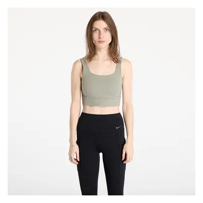 Melltartó Nike Zenvy Women's Medium-Support Padded Longline Sports Bra Light Army/ White