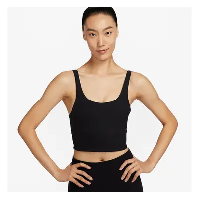 Melltartó Nike Zenvy Wide Ribbed Women's Light-Support Non-Padded Longline Sports Bra Black/ Bla