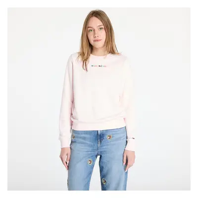 Pulóver Tommy Jeans Regular Color Serif Sweatshirt Faint Pink