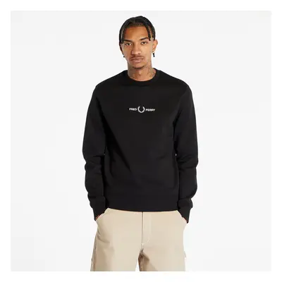 Pulóver FRED PERRY Embroidered Sweatshirt Black