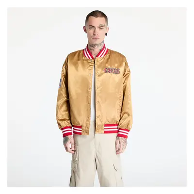 Kabát New Era San Francisco 49Ers NFL Beige Satin Bomber Jacket UNISEX Bronze/ Scarlet