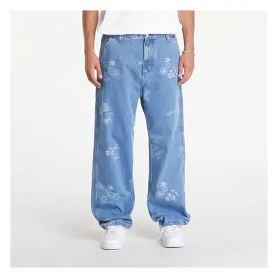 Nadrágok Carhartt WIP Stamp Pant Stamp Print/ Blue Bleached