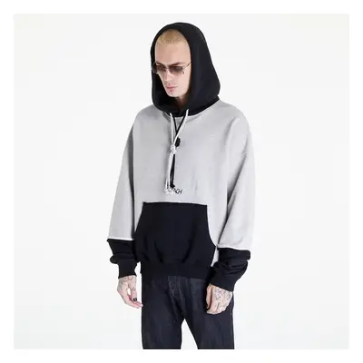 Pulóver PREACH Oversized Raw Edges Hoodie GOTS Grey Melange/ Black