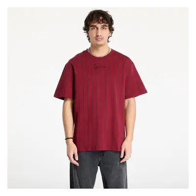 Póló Karl Kani Small Signature Essential Pinstripe Tee light Dark Red/ Black