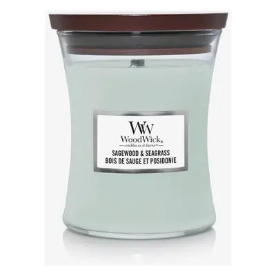 WoodWick Medium Hourglass Candle - Sagewood & Seagrass