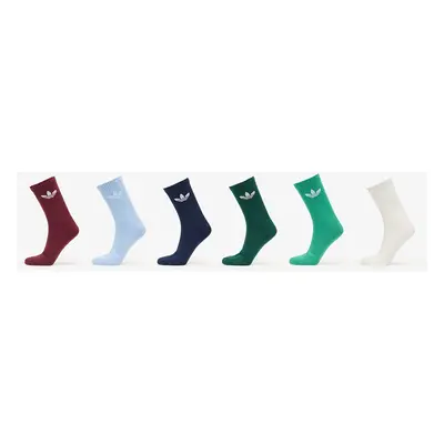 adidas Trefoil Crew Sock Cushion 6-Pack Off White/ Semi Court Green/ Collegiate Green