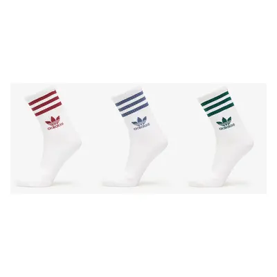 adidas 3 Stripes Crew Sock 3-Pack White/ Preloved Ruby/ Preloved Ink/ Collegiate Green