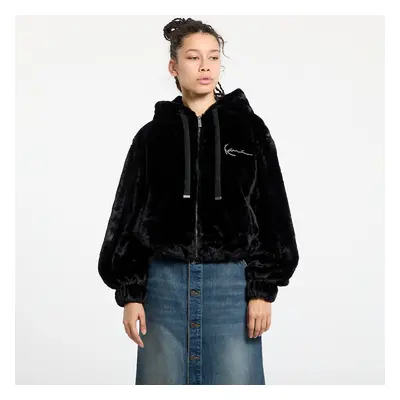 Kabát Karl Kani Metal Signature Vegan Fur Zip Hoodie Jacket Black