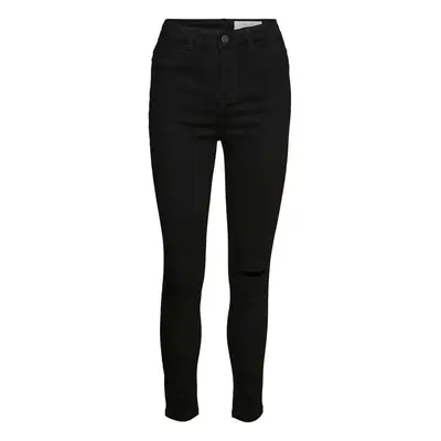 Nadrágok Noisy May High Waist Skinny Ankle Jeans černé