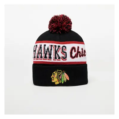 Kalap Mitchell & Ness NHL Block Sweep Pom Knit Chicago Blackhawks Black