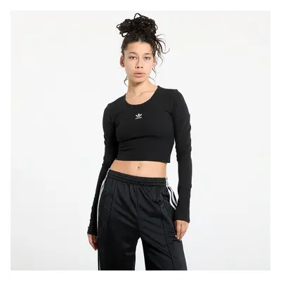 Póló adidas Essentials Rib Cro-Packed Longsleeve Tee Black