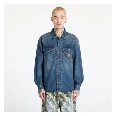 Kabát Carhartt WIP Lincoln Shirt Jacket UNISEX Blue Worn Used Wash