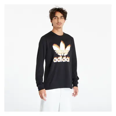 Póló adidas Originals Fire Graphic Trefoil Long Sleeve T-Shirt Black