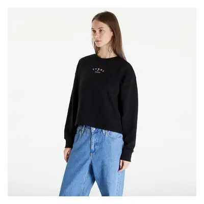 Pulóver Tommy Jeans Essential Logo Relaxed Fit Crewneck Black