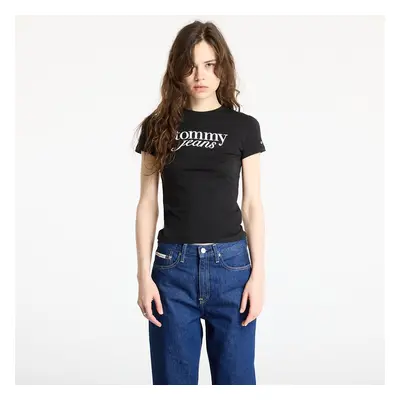 Póló Tommy Jeans Slim Essential Tee Black