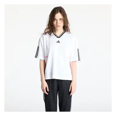 Póló adidas Tiro Cut Stripes Color Block Boyfriend T-Shirt White/ Black/ True Pink