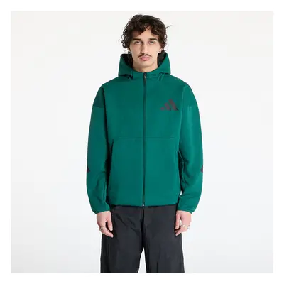 Pulóver adidas Z.N.E. Full-Zip Hooded Track Jacket Collegiate Green