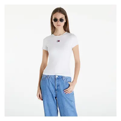 Póló Tommy Jeans Slim Badge Rib Short Sleeve Tee White