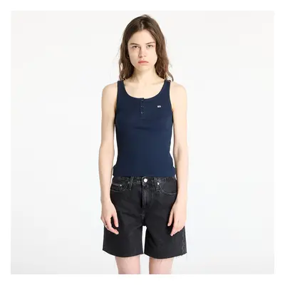 Tommy Jeans Slim Button Tank Blue